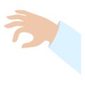 Hand take icon, flat style