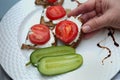 Hand Taking Sandwich Royalty Free Stock Photo