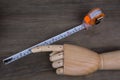 Hand and Tape measure, construction estimating tools Royalty Free Stock Photo