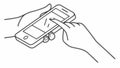Hand Tapping Smartphone Screen, Mobile Usage, Touchscreen Interaction, Digital Device, vector design Generative AI Royalty Free Stock Photo