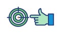 Hand Target Hit Icon Direct Interaction and Goal Engagement, vector design Generative AI Royalty Free Stock Photo
