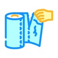 hand tearing paper towel color icon vector illustration Royalty Free Stock Photo
