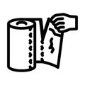 hand tearing paper towel line icon vector illustration Royalty Free Stock Photo