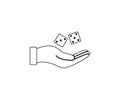 Hand throw dice icon. Vector illustration. Isolated Royalty Free Stock Photo