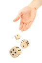 Hand throwing dice