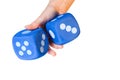 Hand rolling the dice Royalty Free Stock Photo