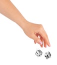 Hand throwing two dices