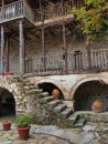 Hand Made Terracotta Urns Under Stone Arches, Greece Royalty Free Stock Photo