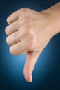 Hand with thumb down Royalty Free Stock Photo