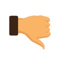 Hand thumb down sign on a white background. Vector illustration Royalty Free Stock Photo
