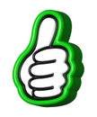 Like, Hand Thumb up green 3D, Like icons, OK, Yes, Like emoji