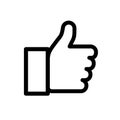 Hand thumb up icon. Flat style - stock vector