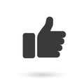 Hand Thumb Up icon. Flat style - stock vector