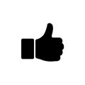 Hand thumb up icon in flat style. Yes symbol Royalty Free Stock Photo