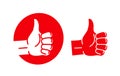 Hand thumb up, logo. Best quality symbol or icon. Vector illustration