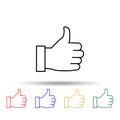 hand with a thumb up multi color style icon. Simple thin line, outline vector of web icons for ui and ux, website or mobile