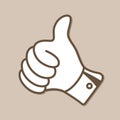 Hand with Thumb Up Vector Icon