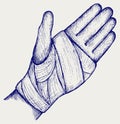 Hand tied elastic bandage