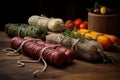 hand-tied links of fresh artisan sausages