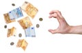 Hand about to grab money Royalty Free Stock Photo