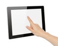 Hand toching tablet PC Royalty Free Stock Photo