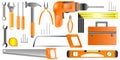 Hand tool set. Collection of equipment for repair - Vector Royalty Free Stock Photo