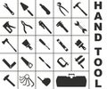 Hand tool. Set of hand tools or tools icons. Dark tool icons