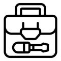 Hand toolbox icon outline vector. Tool box Royalty Free Stock Photo