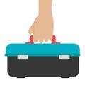 Hand with toolbox icon Royalty Free Stock Photo