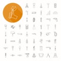 Hand tools icons , thin icon design