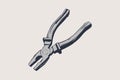 Hand tools for repair and construction. Pliers isolated vector illustration.