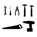 Hand tools silhouette