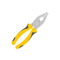 Hand tools vector. Steel pliers for pinching workpieces and cutting wires Royalty Free Stock Photo
