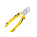 Hand tools vector. Steel pliers for pinching workpieces and cutting wires Royalty Free Stock Photo