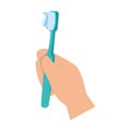 Hand with tooth brush Royalty Free Stock Photo
