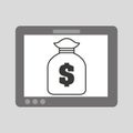 Hand touch bag money save icon Royalty Free Stock Photo