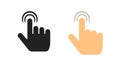 Hand touch icon pointer click mouse cursor vector simple graphic pictogram set, finger tap web glyph ui symbol illustration image Royalty Free Stock Photo