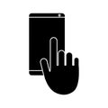 Hand touch mobile phone chat talk pictogram