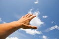 Hand touch the sky Royalty Free Stock Photo