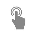 Hand touch and tap gesture line art icon for apps and websites