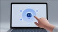 Hand Touching AI Interface on Digital Tablet Royalty Free Stock Photo