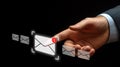 hand touching digital email icon with notification alert