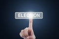 Hand touching election button on the screen Royalty Free Stock Photo