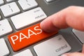 Hand Touching PAAS Button. 3D. Royalty Free Stock Photo