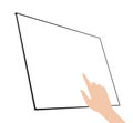 hand touching screen tablet perspective isolated on white background Royalty Free Stock Photo