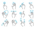 Hand touchscreen gestures