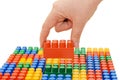 Hand with the toy block isolated Royalty Free Stock Photo
