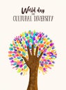 Hand tree concept for cultural diversity day Royalty Free Stock Photo