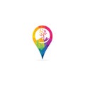 Hand tree and GPS pin logo design. Royalty Free Stock Photo