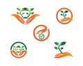 Hand, Tree and Leaf logo Combination. Arm and ecosystem symbol or icon. Unique and Organic